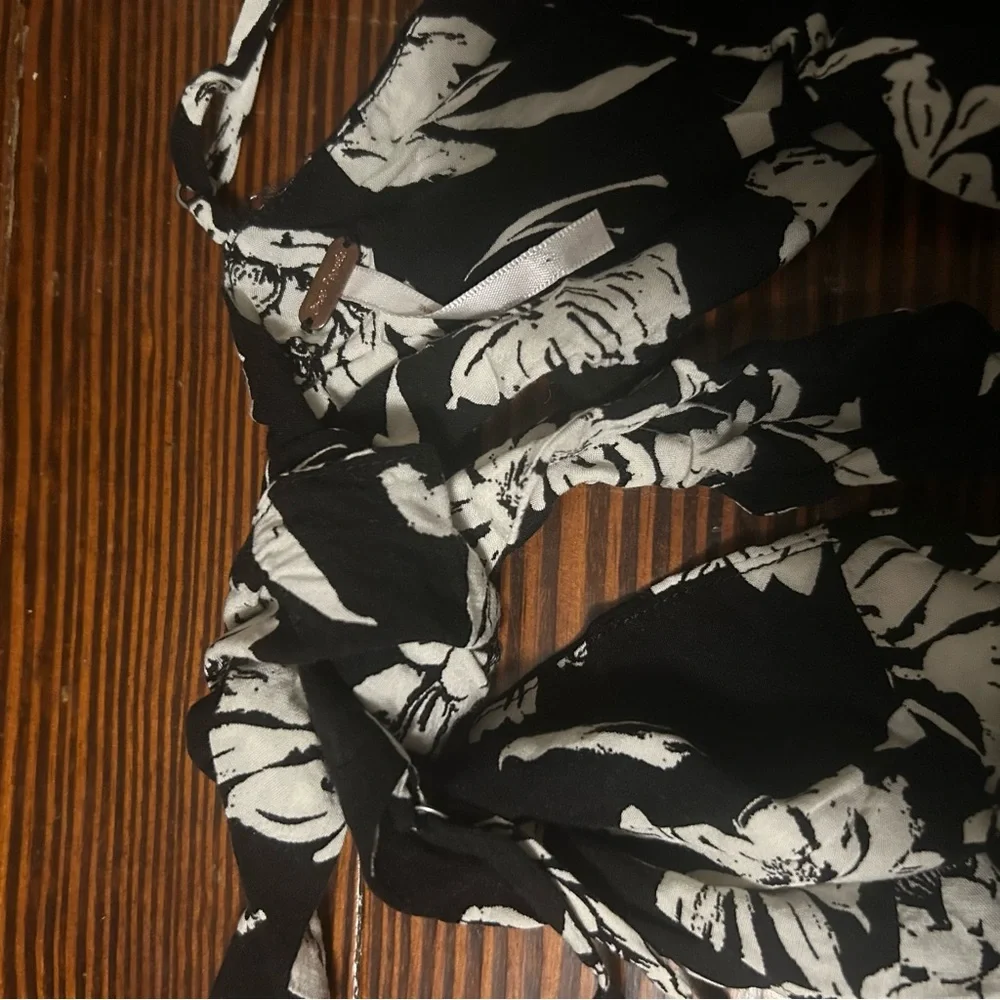 Free People / I’ve Got A Feeling Black White Floral Skirt and Top Set Small
